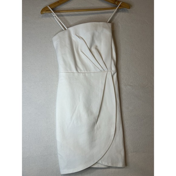 NWOT Lulus Drinks On Me White Sleeveless Pleated Bodycon Dress Size XS - Picture 1 of 14